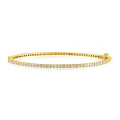 2.03 Carat Diamond All Around Gold Bangle Bracelet