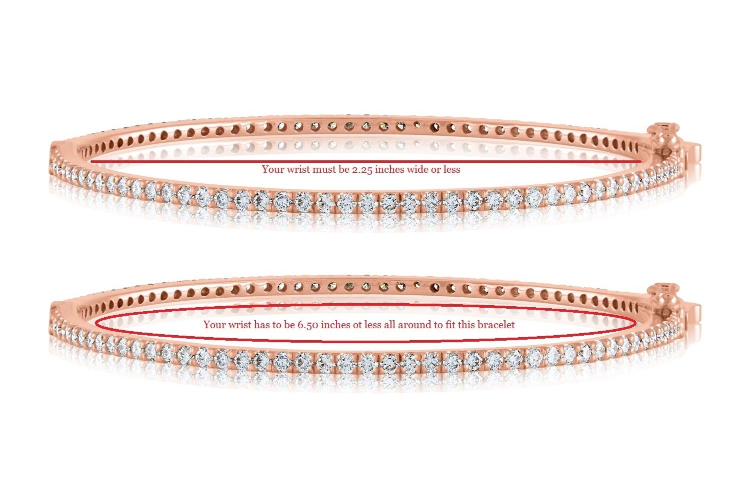 2.03 Carat Diamond All Around Gold Bangle Bracelet For Sale 1