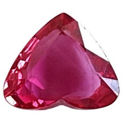 2.03 carats Orangish Red ruby Mozambique No-heat Heart Cut Stone Natural Gem
