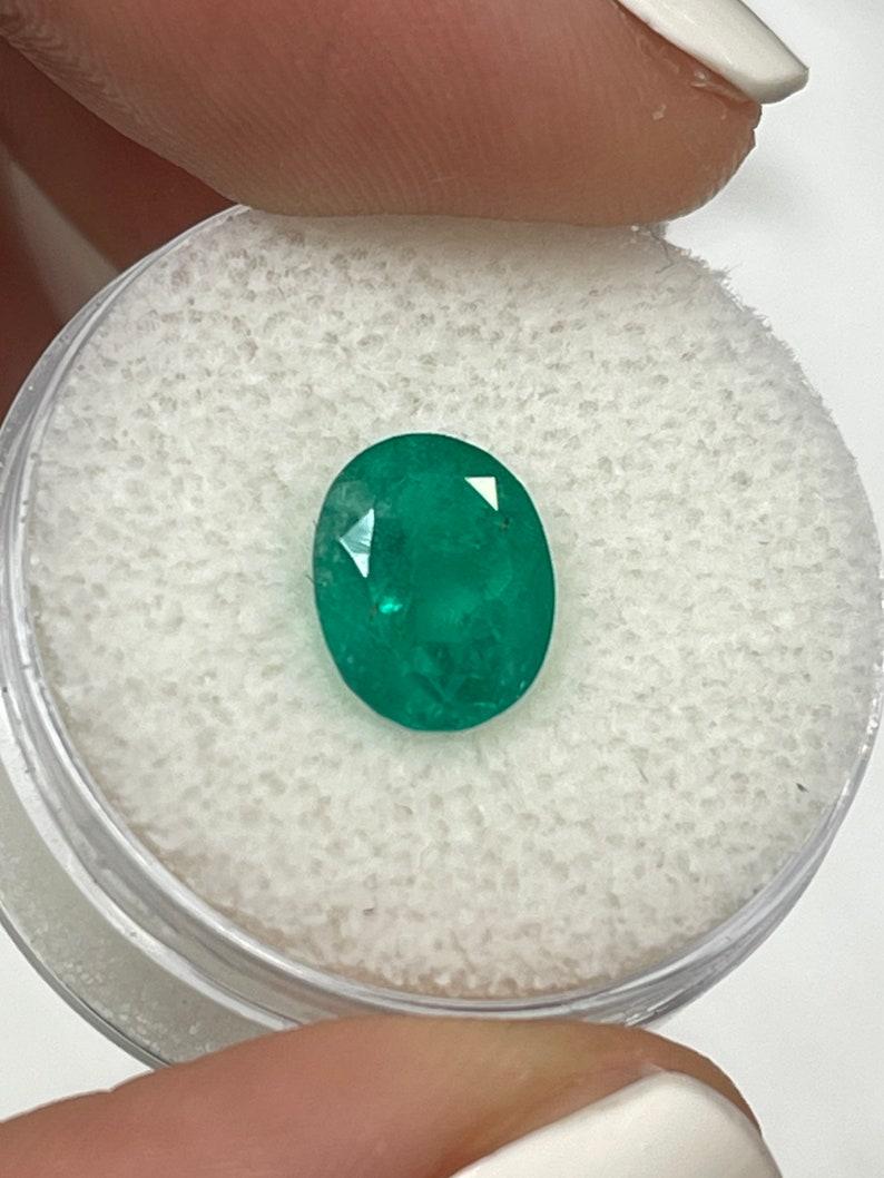 da uomo o donna 2,03 Ct 9x8 Smeraldo ovale colombiano verde scuro sciolto in vendita