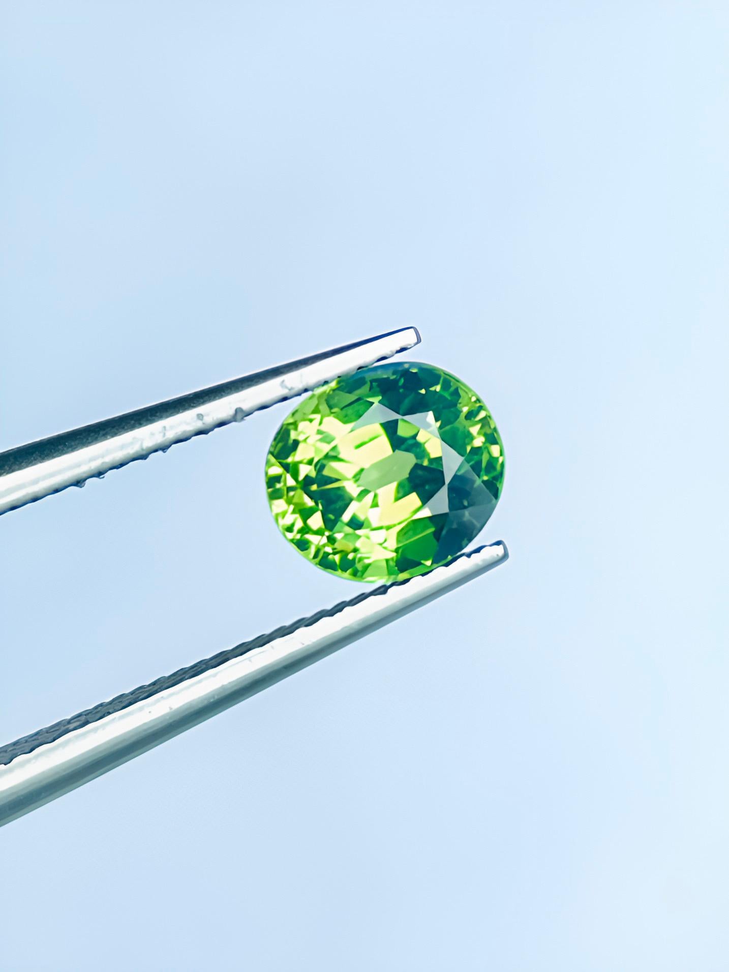 Brilliant Cut 2.03 Ct ICA certified Natural alexandrite Green color full transparent For Sale