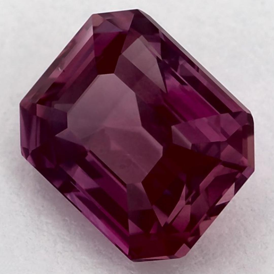 Taille émeraude 2.03 Ct Pink Sapphire Octagon Loose Gemstone (pierre précieuse en vrac) en vente