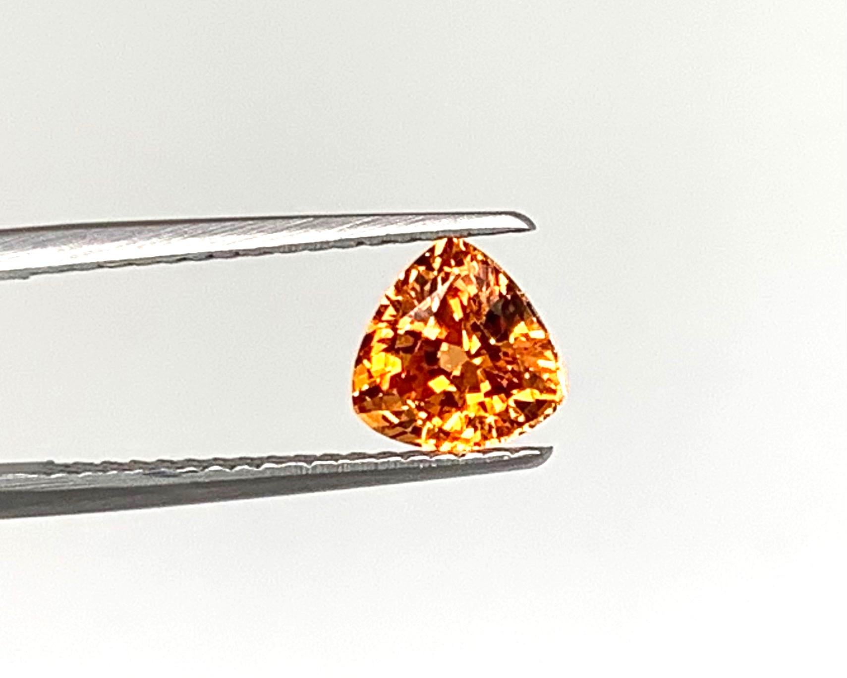 2.03 Carat Spessartite Mandarin Garnet Trillion, Unset Loose Gemstone In New Condition In Los Angeles, CA