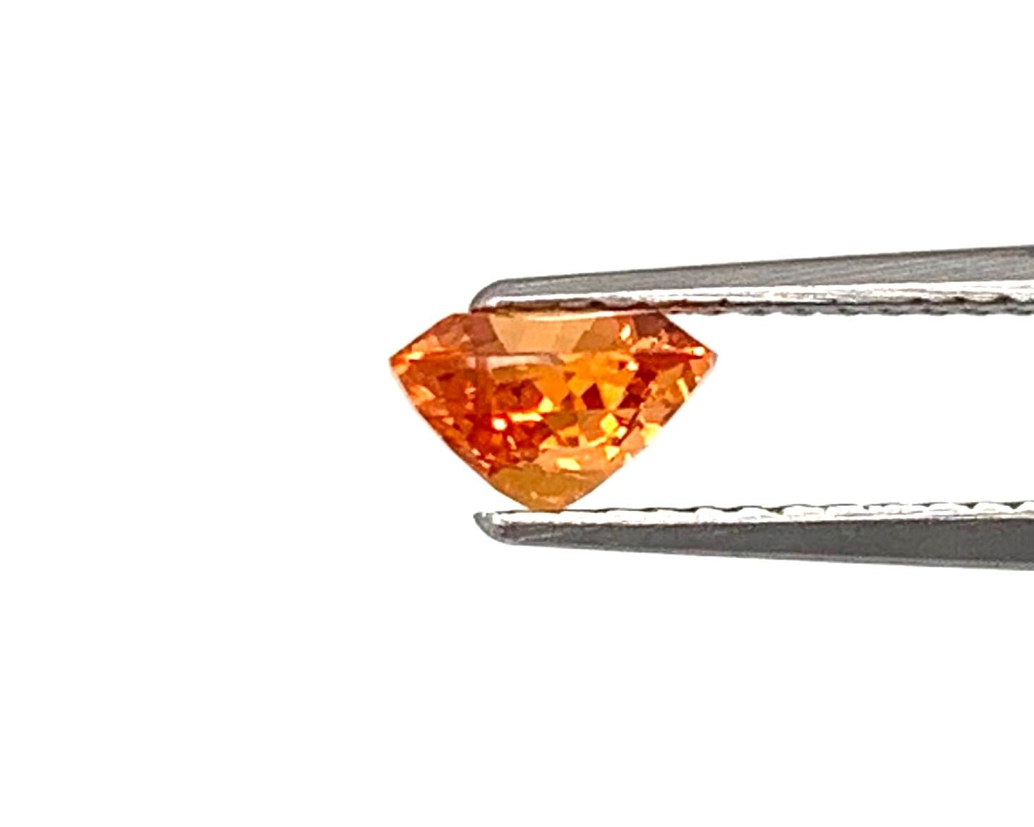 2.03 Carat Spessartite Mandarin Garnet Trillion, Unset Loose Gemstone 1