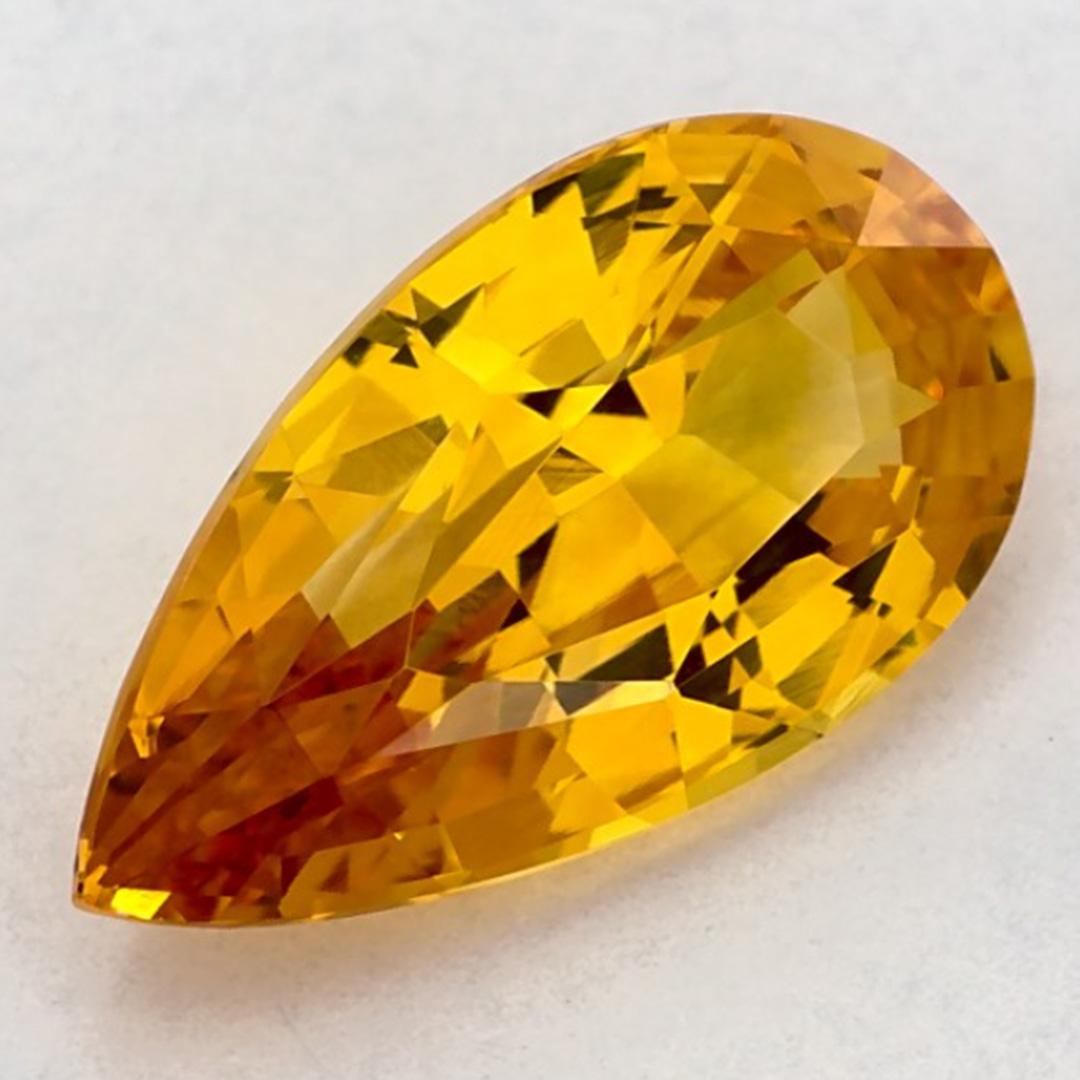Taglio a goccia 2.03 carati di zaffiro giallo a forma di pera sciolto in vendita
