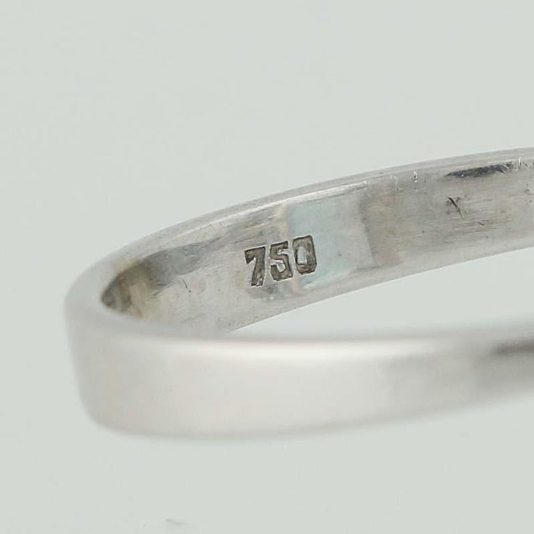 20.32 Carat Rectangle Cut Aquamarine and Diamond Ring, 18 Karat White ...