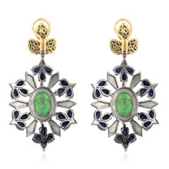 Pendientes Zafiro Azul Turquesa Diamante 20,33 Quilates