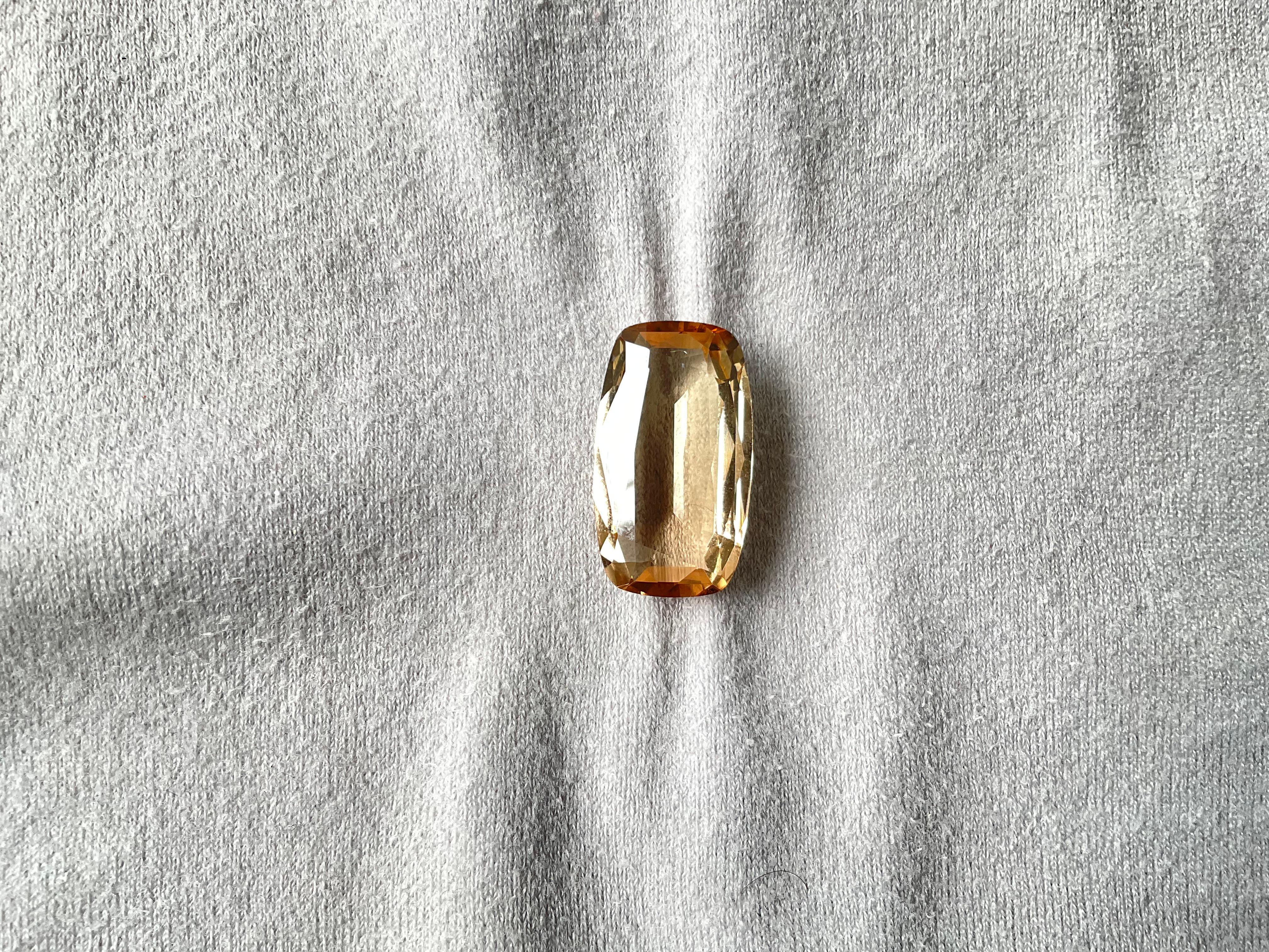 Art Deco 20.33 Carat Peach Tourmaline Cushion Faceted Cut Stone For Jewelry Natural Gem For Sale