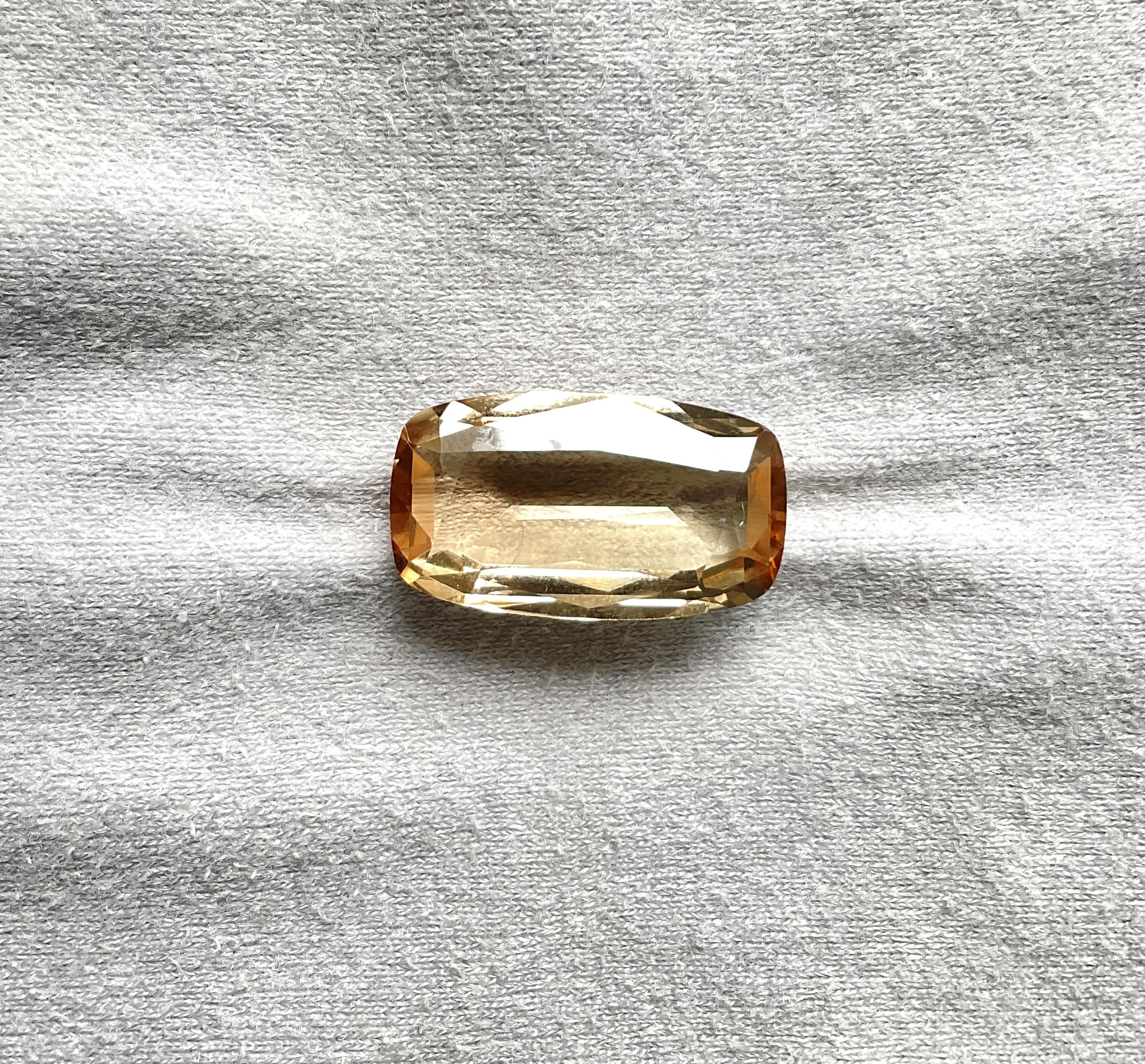 Cushion Cut 20.33 Carat Peach Tourmaline Cushion Faceted Cut Stone For Jewelry Natural Gem For Sale
