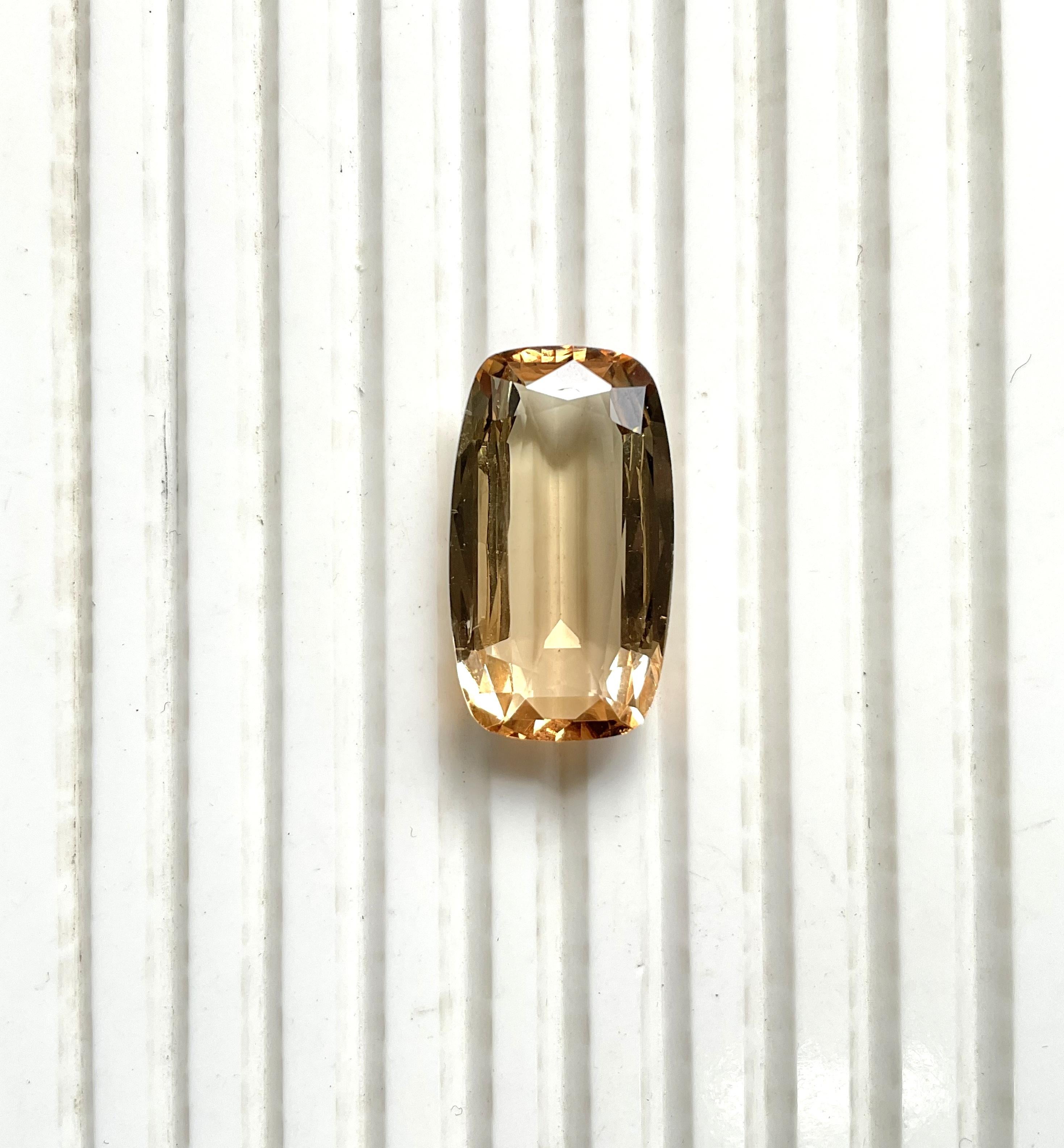 20.33 Carat Peach Tourmaline Cushion Faceted Cut Stone For Jewelry Natural Gem In New Condition For Sale In Jaipur, RJ