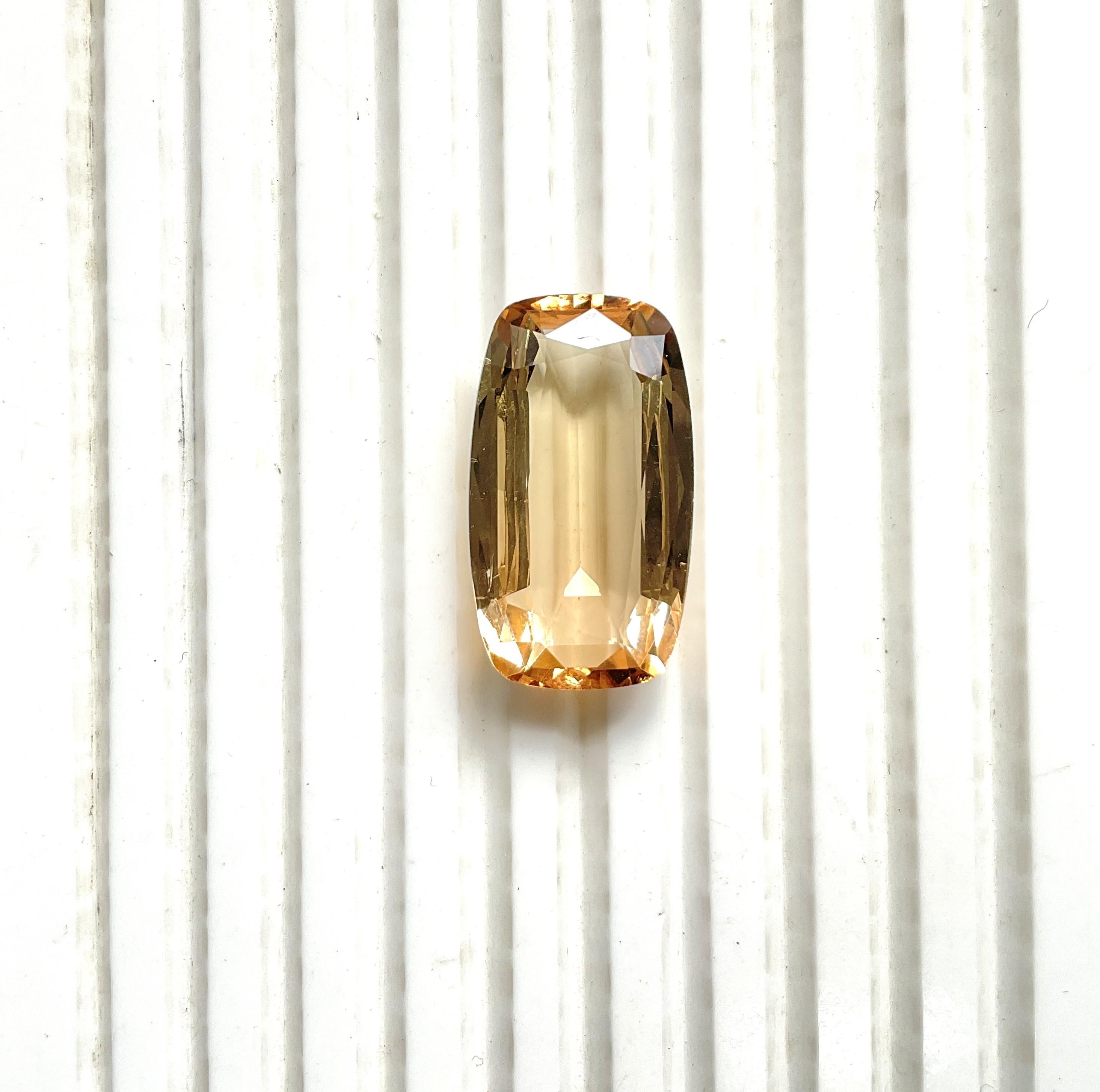 20.33 Carat Peach Tourmaline Cushion Faceted Cut Stone For Jewelry Natural Gem For Sale 1