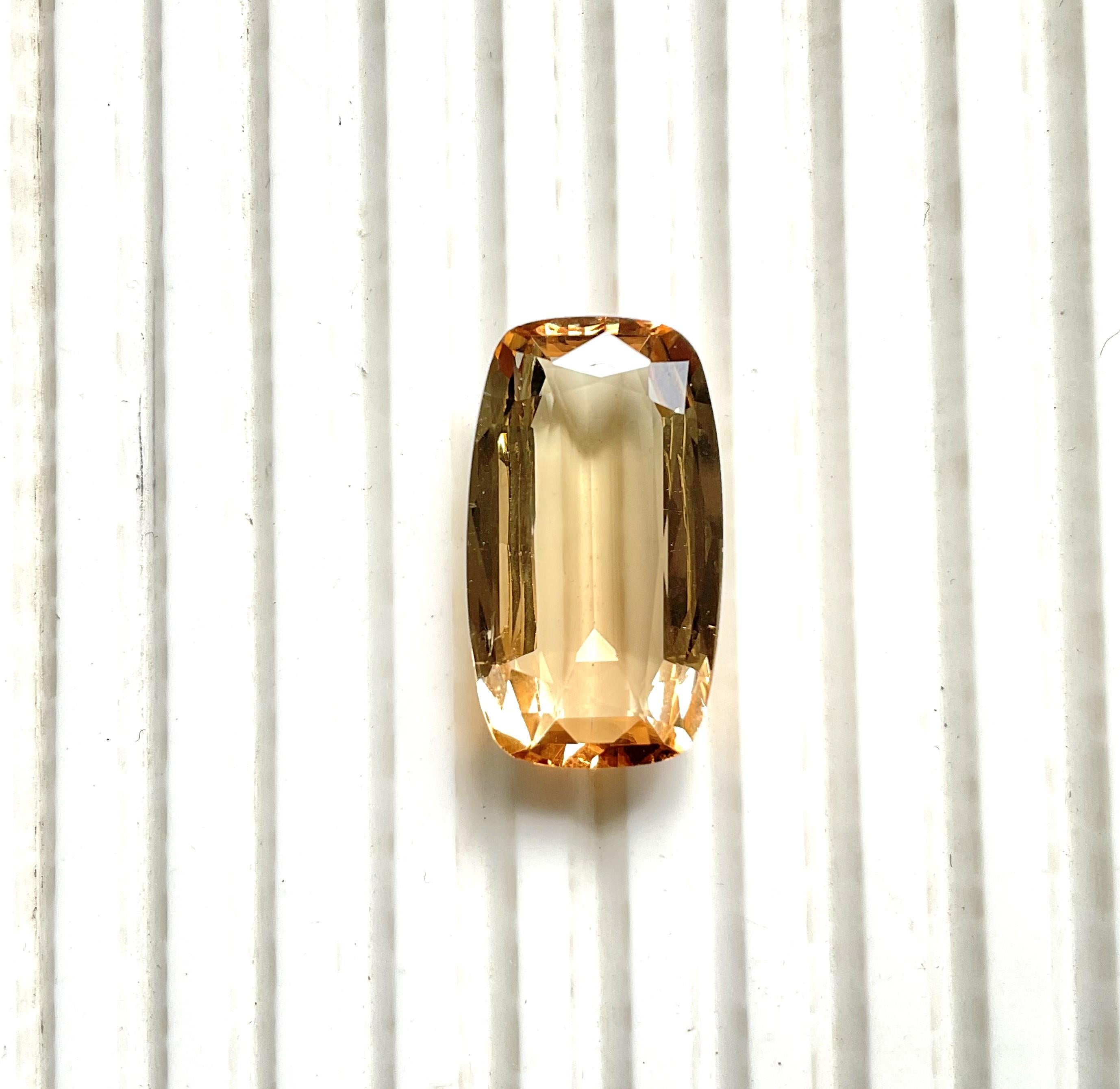 20.33 Carat Peach Tourmaline Cushion Faceted Cut Stone For Jewelry Natural Gem For Sale 2