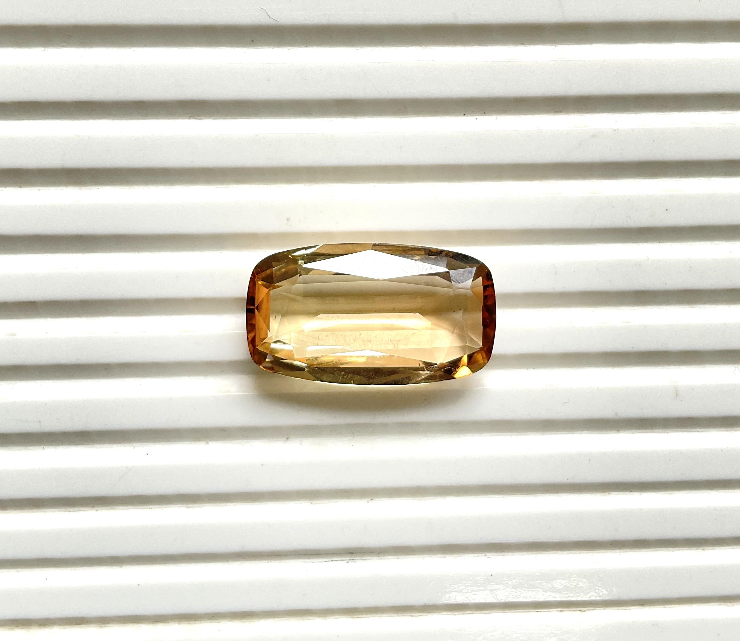 20.33 Carat Peach Tourmaline Cushion Faceted Cut Stone For Jewelry Natural Gem For Sale 3