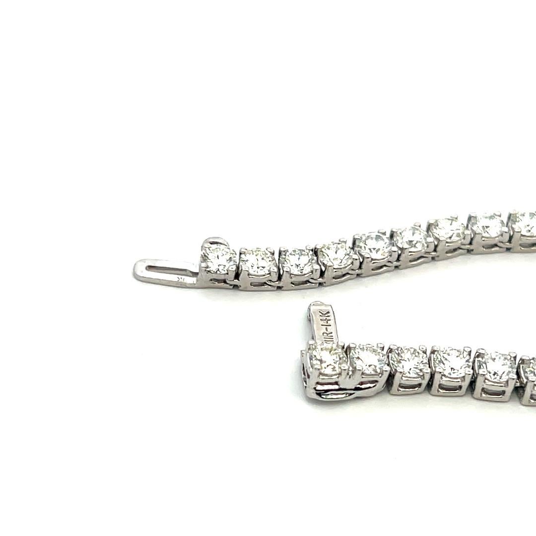 20.33 Carat Round Brilliant G VS Diamond 14 Karat White Gold Riviera Necklace en vente 6
