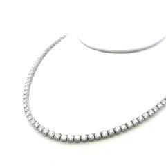 20.33 Carat Round Brilliant G VS Diamond 14 Karat White Gold Riviera Necklace