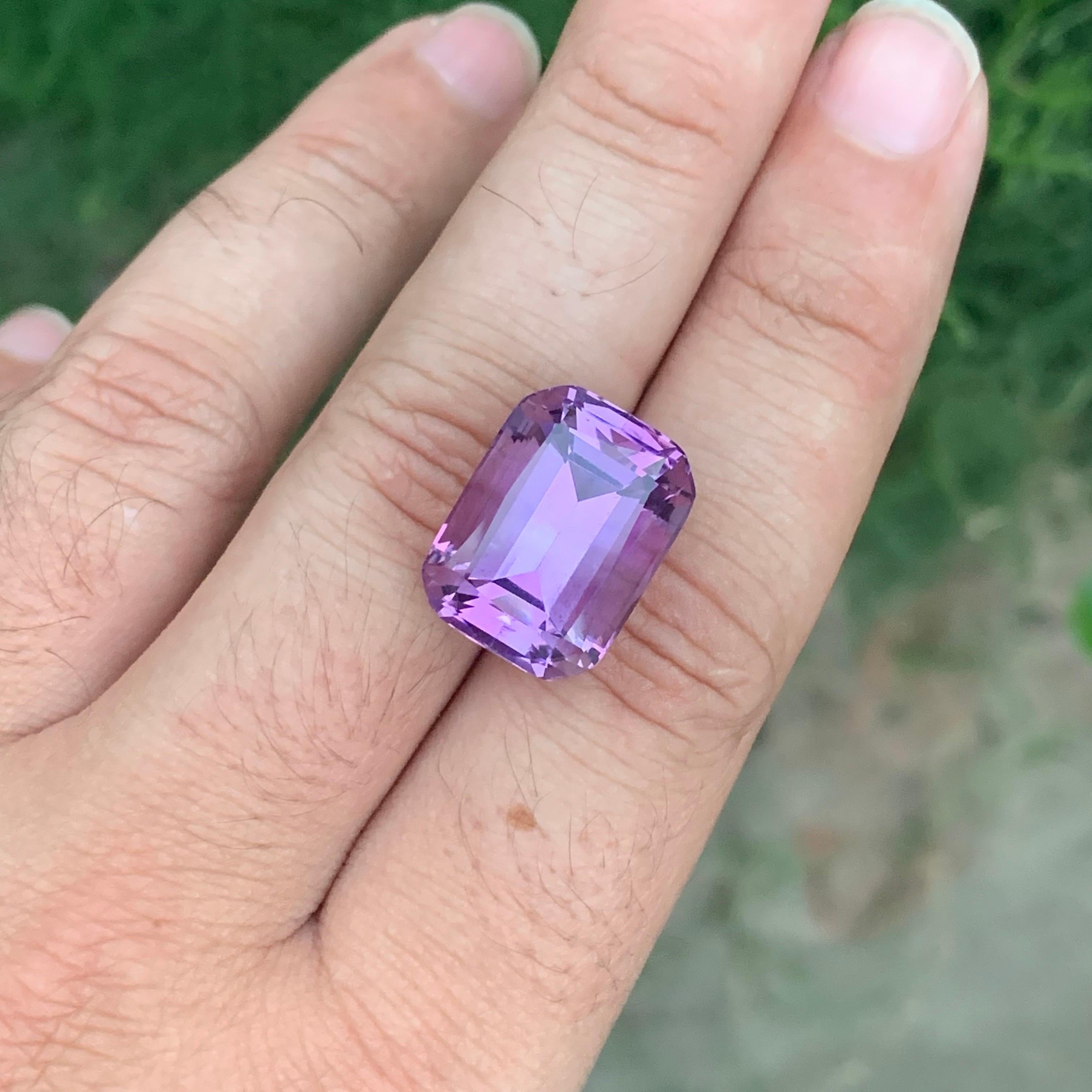 20.35 Carat Natural Loose Amethyst Cushion Shape Gemstone For Sale 1
