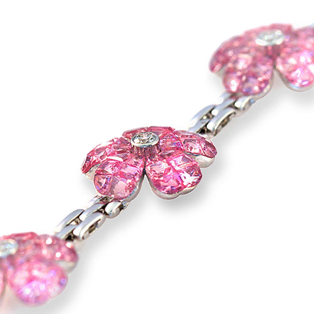 Women's 20.35 Carat Natural Pink Sapphire and 0.38 Carat Diamonds 18 Karat Gold Bracelet For Sale