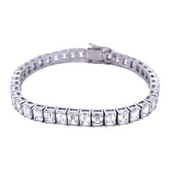 Sebastian Bernards 20.36Ct Platinum Emerald Cut Diamond Tennis Bracelet (1/2 Ct)
