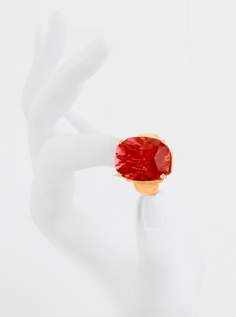 Oval Cut 20.38 Carat SALMON TOURMALINE Diamond Ring by John Landrum Bryant For Sale