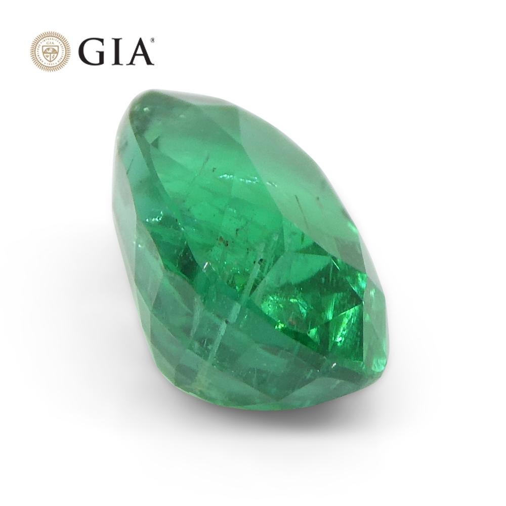 2.03ct Cushion Green Emerald GIA Certified Zambia For Sale 4