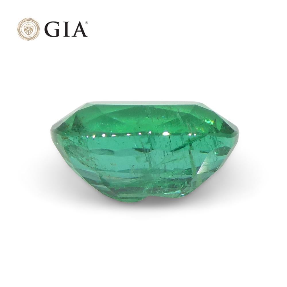 2.03ct Cushion Green Emerald GIA Certified Zambia For Sale 5