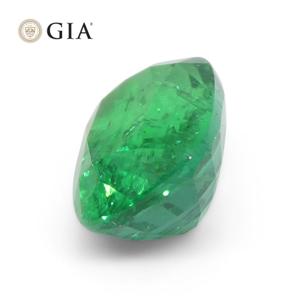 2.03ct Cushion Green Emerald GIA Certified Zambia 6