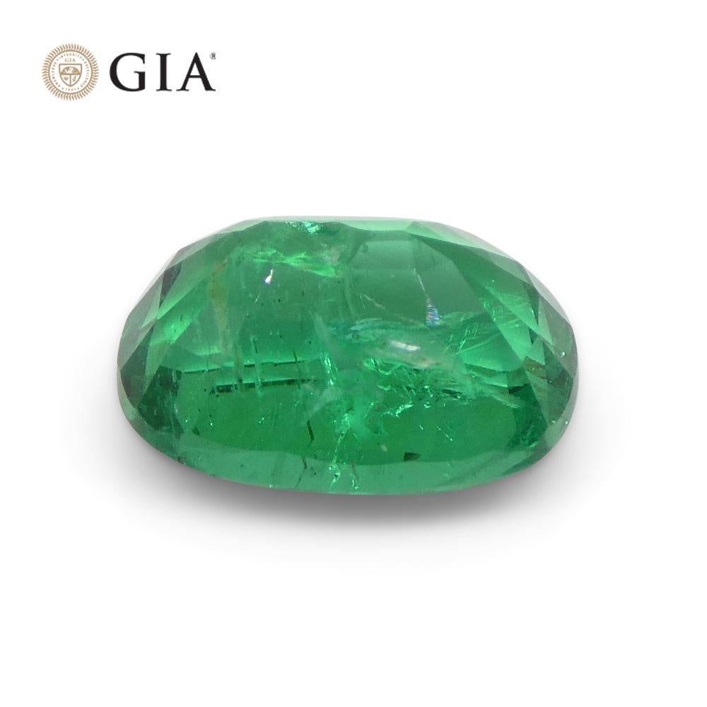2.03ct Cushion Green Emerald GIA Certified Zambia 8