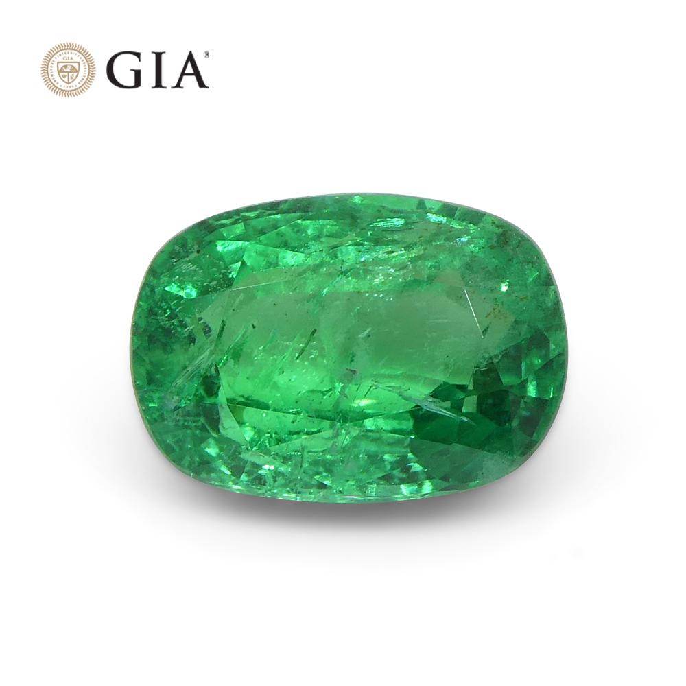 
This is a stunning GIA Certified Emerald


The GIA report reads as follows:

GIA Report Number: 2223997502
Shape: Cushion
Cutting Style:
Cutting Style: Crown: Brilliant Cut
Cutting Style: Pavilion: Step Cut
Transparency: Transparent
Color: