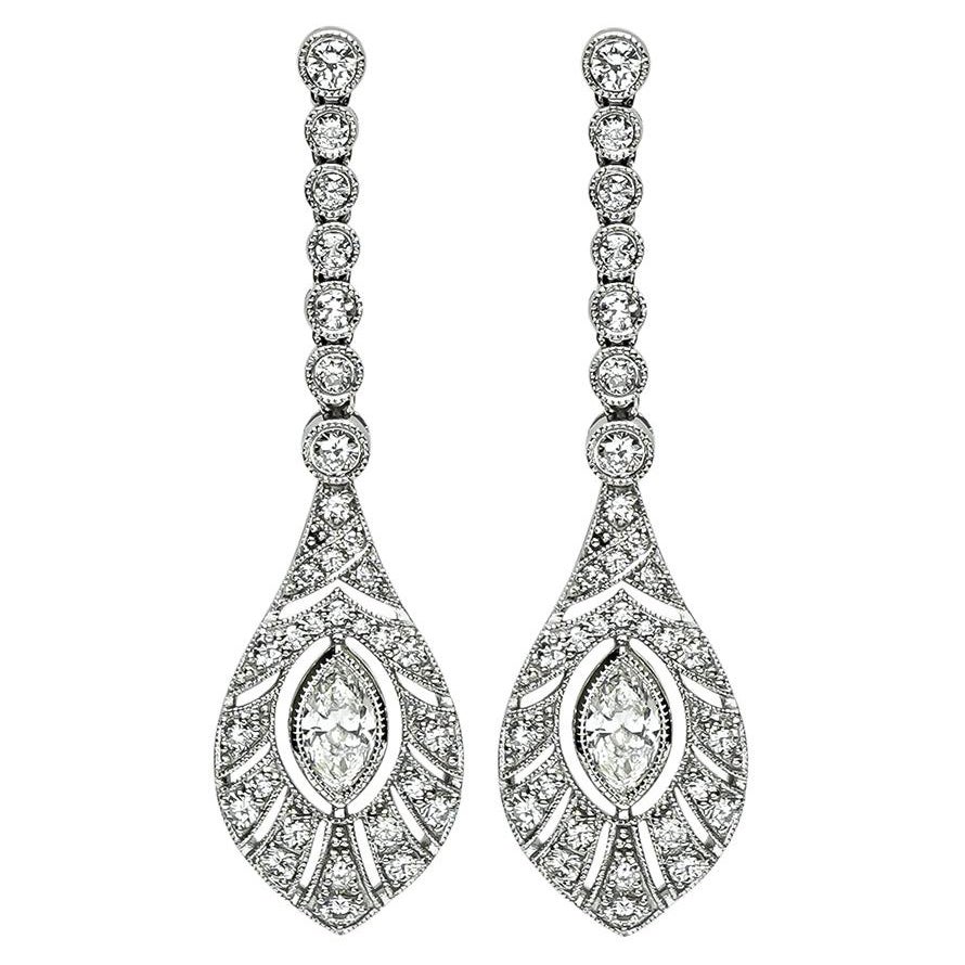Boucles d'oreilles pendantes en diamant de 2,03ct