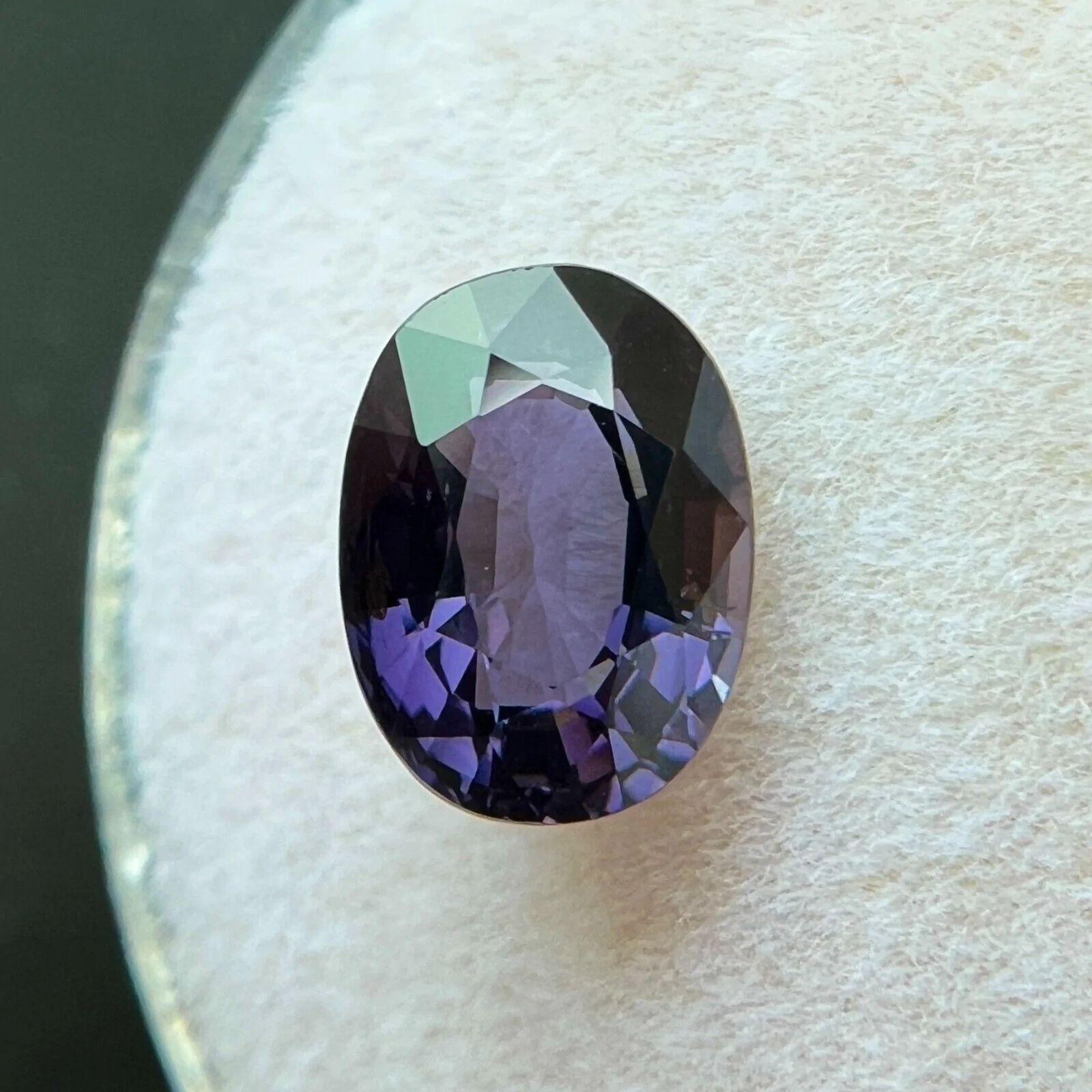 2.03ct Fine Deep Purple Spinel Natural Oval Cut 8.5x6.3mm Loose Rare Gem VS In New Condition For Sale In Birmingham, GB