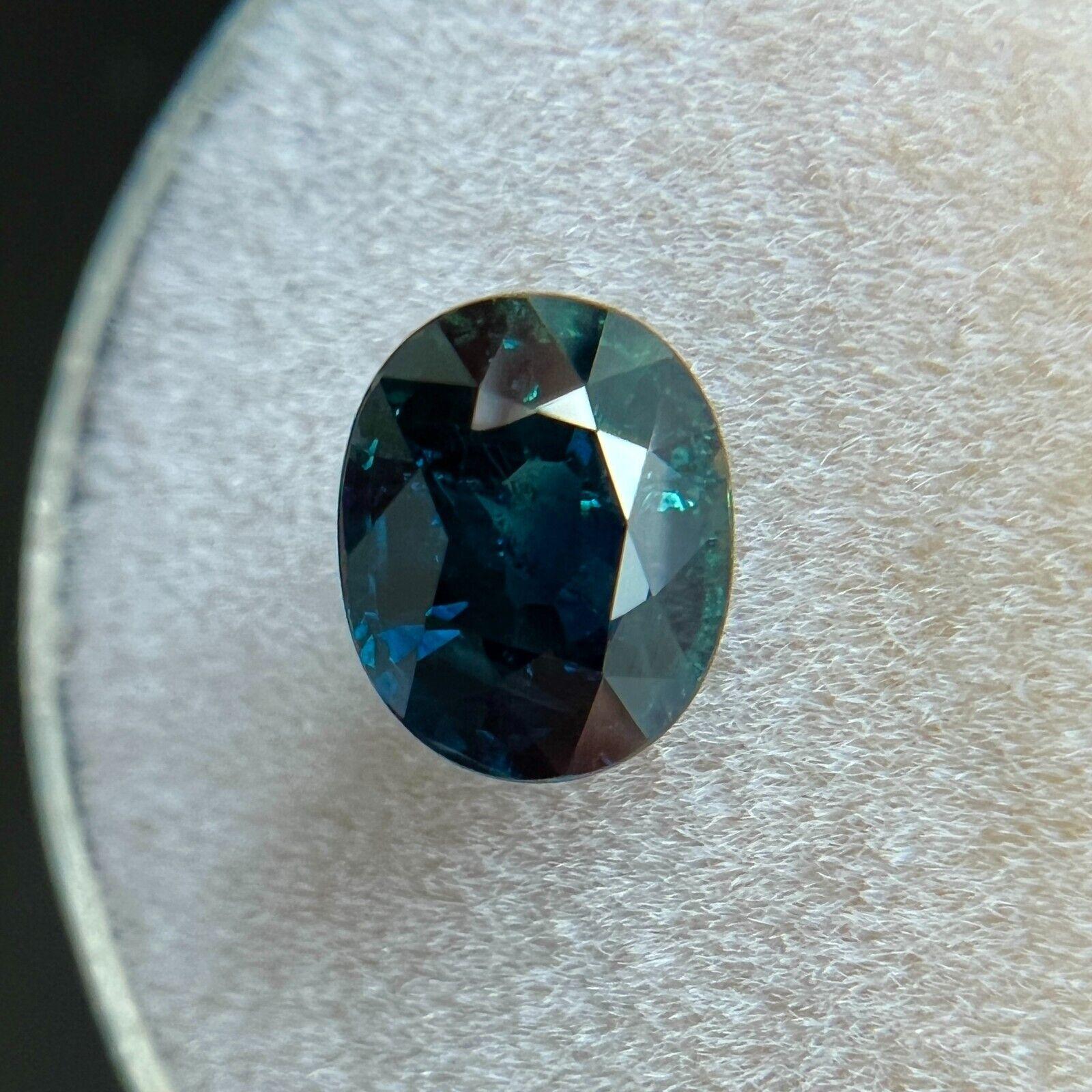 2.03ct Green Blue Teal Sapphire GRA Certified Oval Cut Rare Gemstone In New Condition For Sale In Birmingham, GB