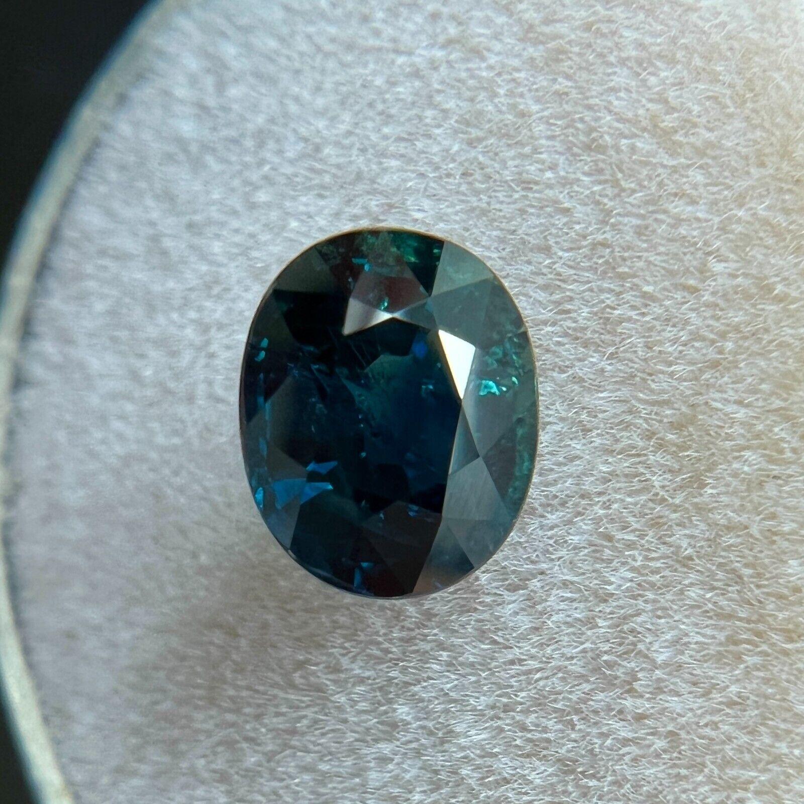 2.03ct Green Blue Teal Sapphire GRA Certified Oval Cut Rare Gemstone For Sale 1