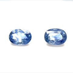 2.03ct Oval Blue Sapphires by Sarosi, Unset Gemstones for Earrings