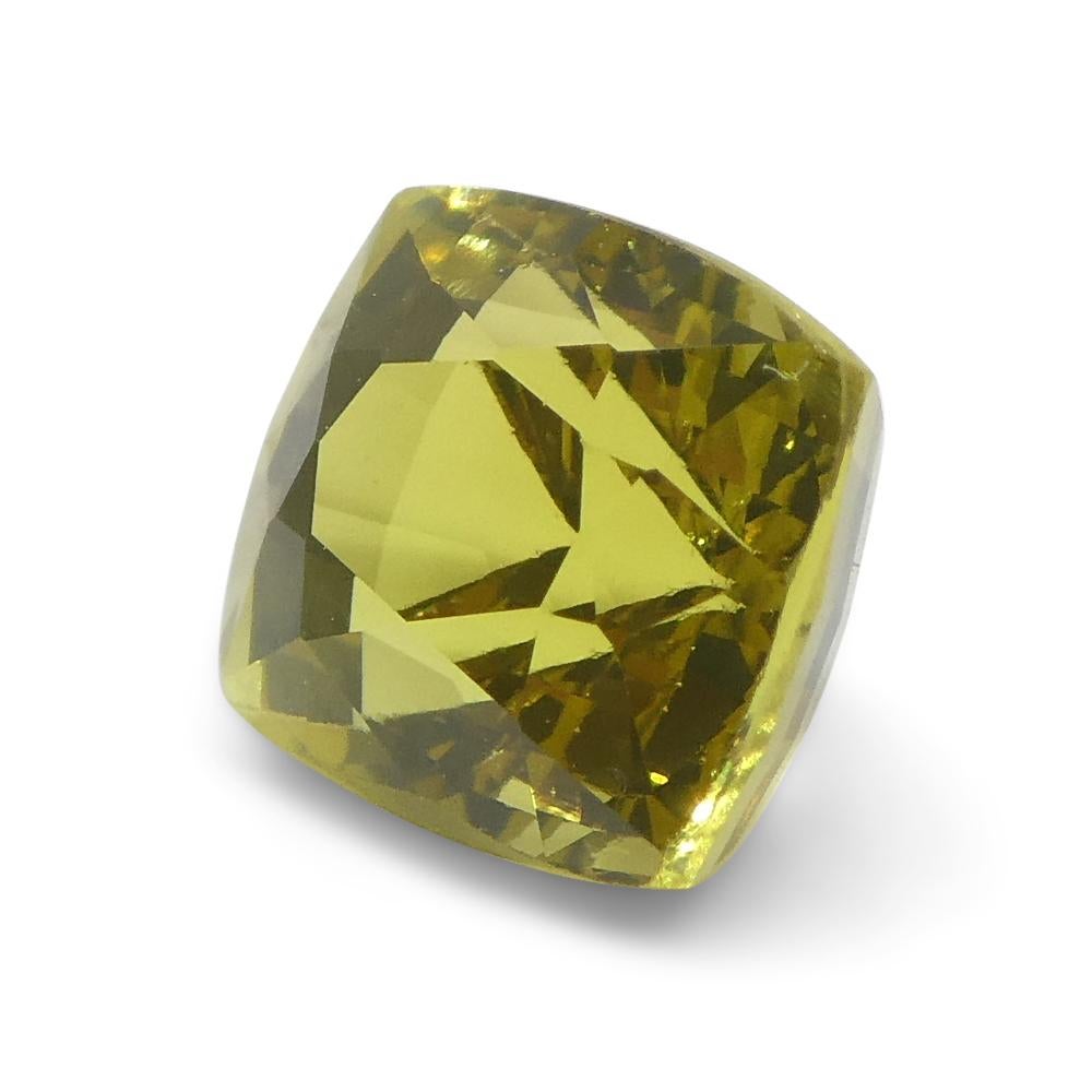 2.03ct Rectangular Cushion Yellow Chrysoberyl from Brazil In New Condition For Sale In Toronto, Ontario