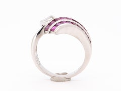2.03ctw Baguette Ruby and Diamond Abstract Design Band Heavy Platinum 8.3g V1138