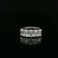 2.03CTW Five GIA Certified Emerald Cut Diamond Band in Platinum