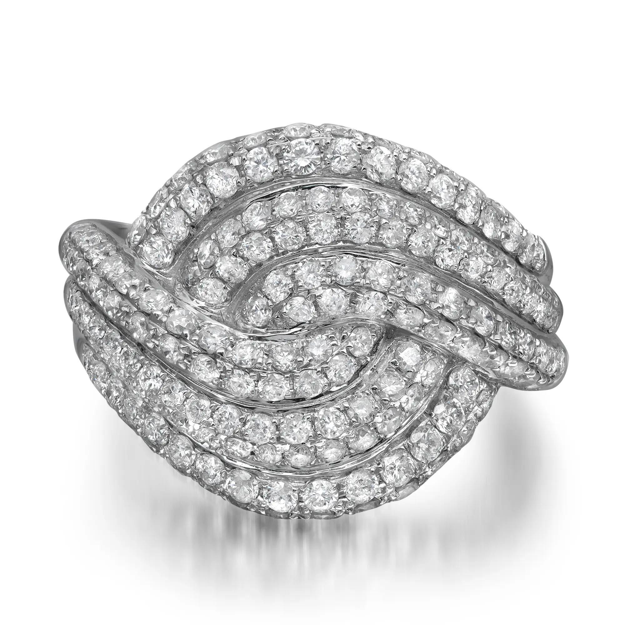 2.03Ctw Prong Set Round Cut Diamond Ladies Cocktail Ring 14K White Gold Size 7.5 For Sale 1