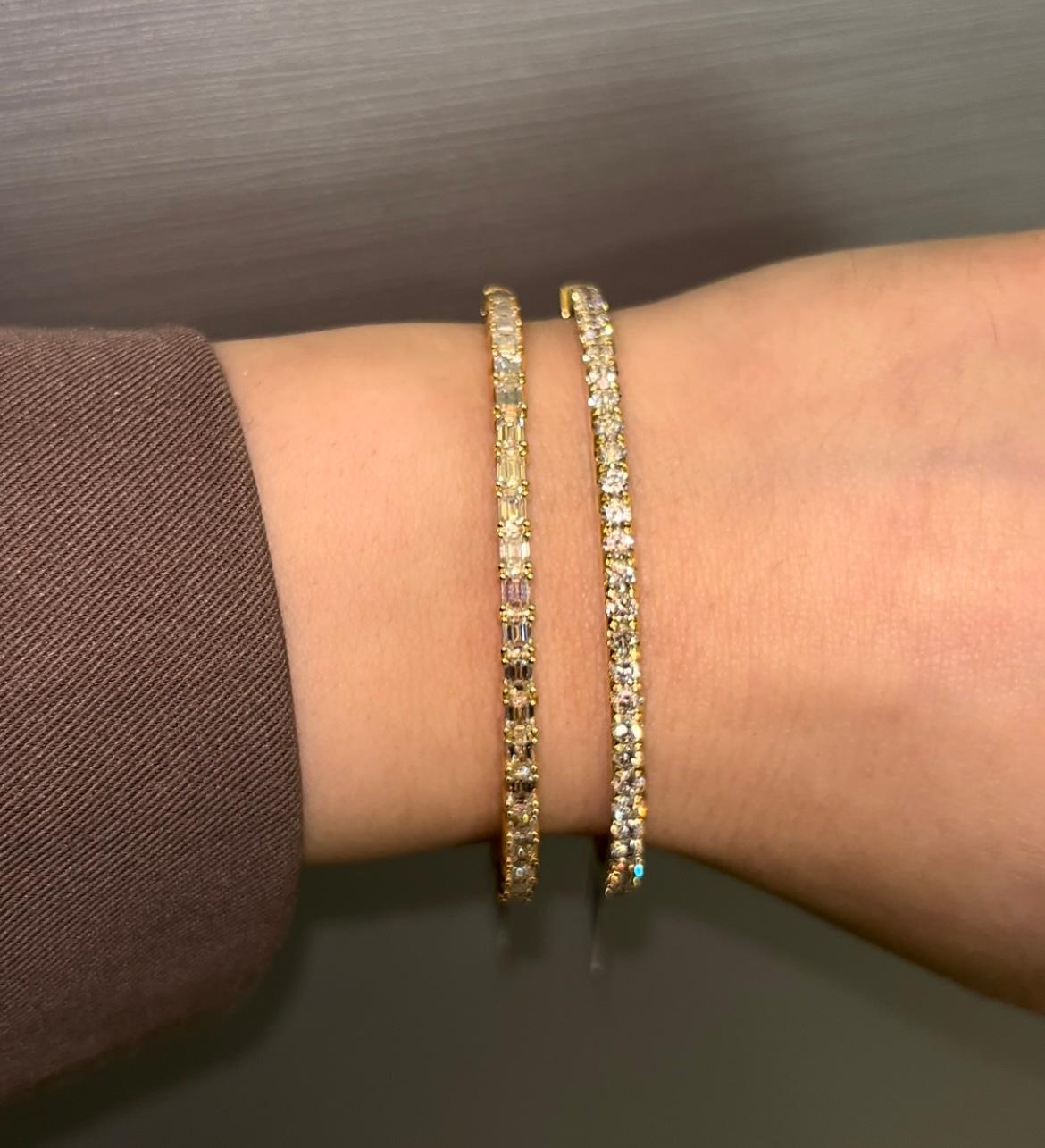 Bracelet en or jaune 18 carats avec diamant de 2,04 carats Pour femmes en vente