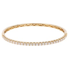 Bracelet jonc en or jaune 18 carats avec diamants de 2,04 carats