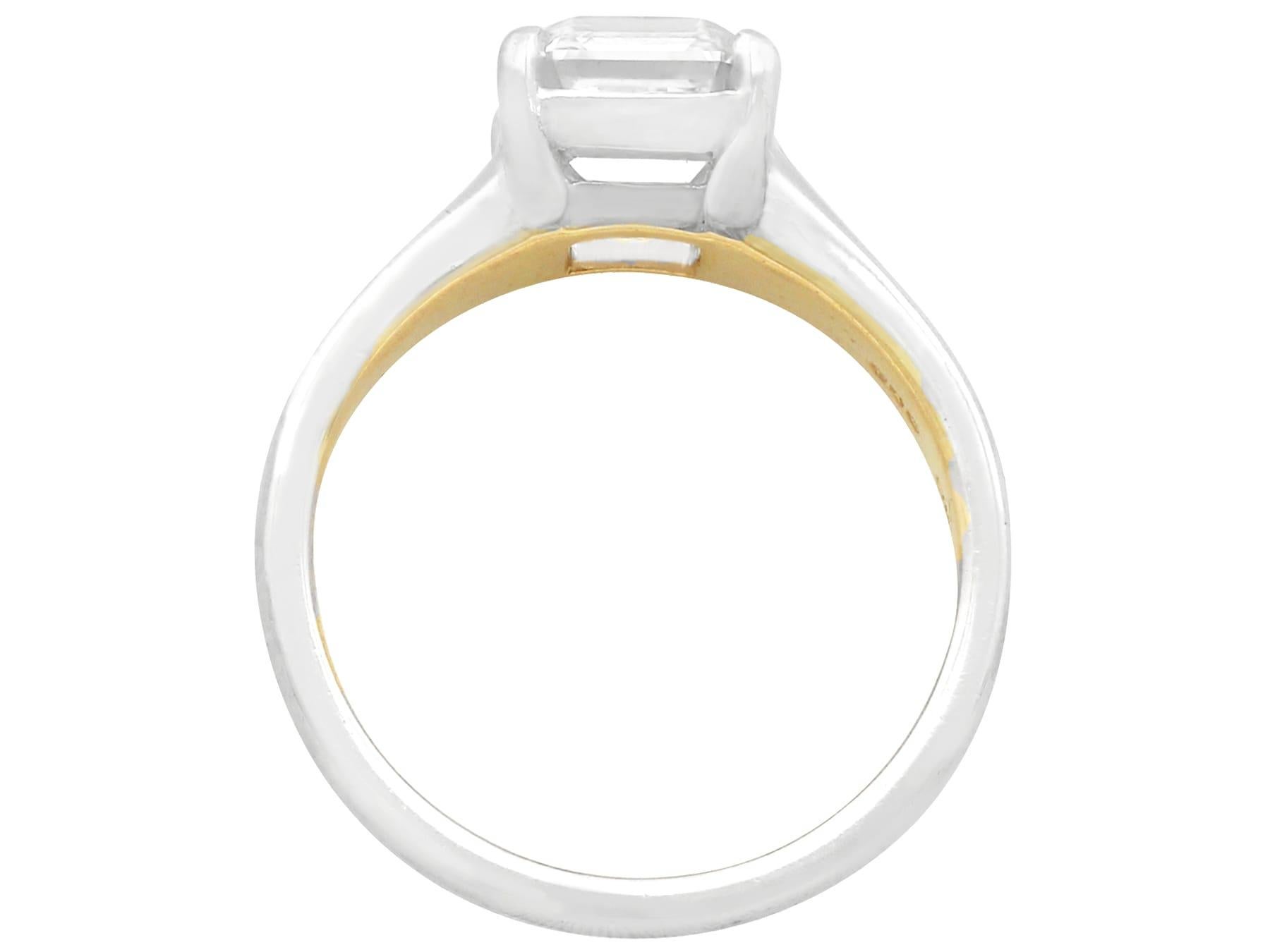 Women's 2.04 Carat Diamond Gold Platinum Solitaire Engagement Ring For Sale