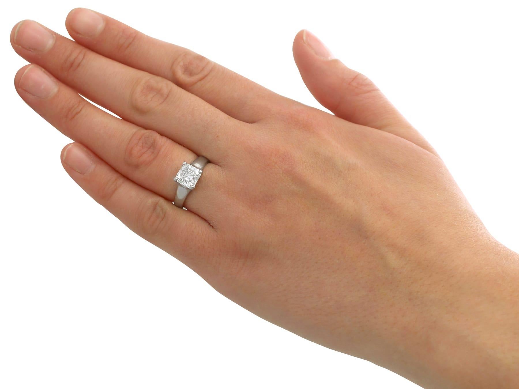 2.04 Carat Diamond Gold Platinum Solitaire Engagement Ring For Sale 1