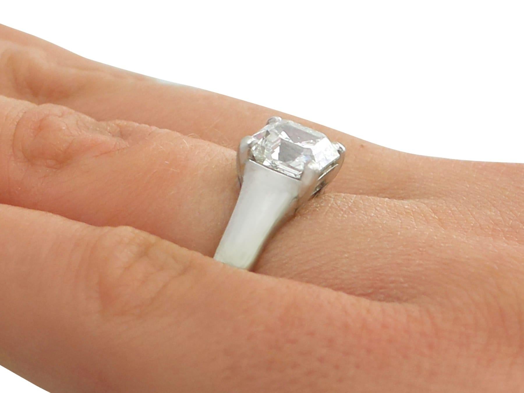 2.04 Carat Diamond Gold Platinum Solitaire Engagement Ring For Sale 2