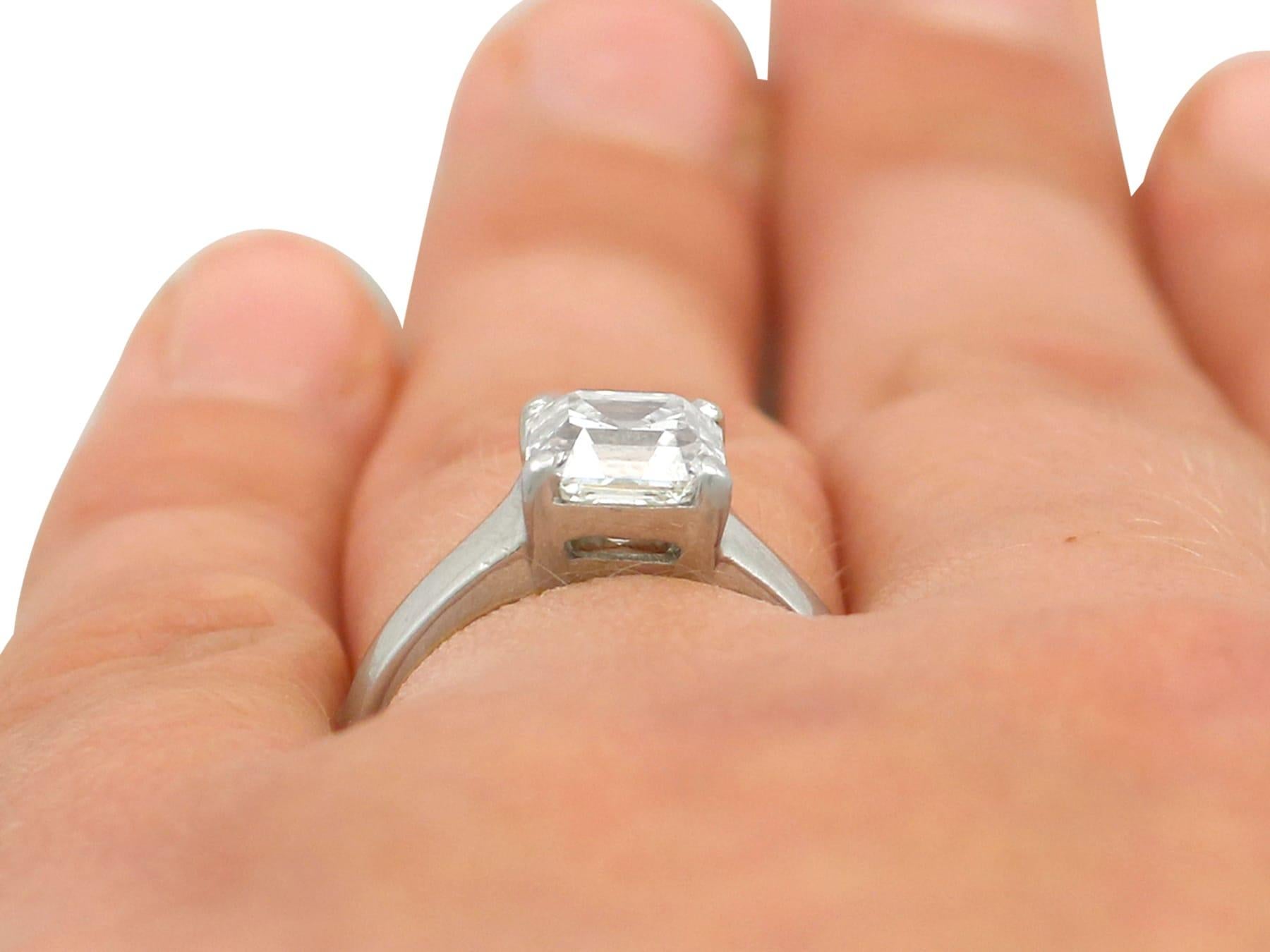 2.04 Carat Diamond Gold Platinum Solitaire Engagement Ring For Sale 3