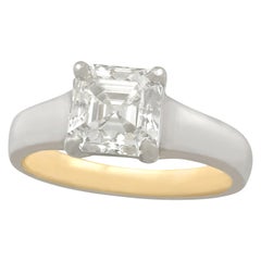 2.04 Carat Diamond Gold Platinum Solitaire Engagement Ring