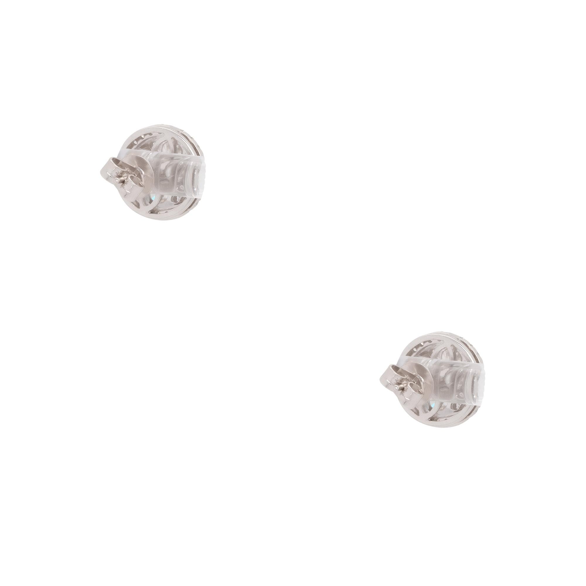 2,04 Karat Diamant Pave Runde Ohrstecker 18 Karat auf Lager im Angebot 4