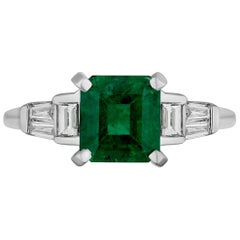 2.04 Carat Emerald Diamond Cocktail Ring