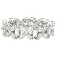 2.04 Carat Multi-Cut Diamond Flower Motif Eternity Band
