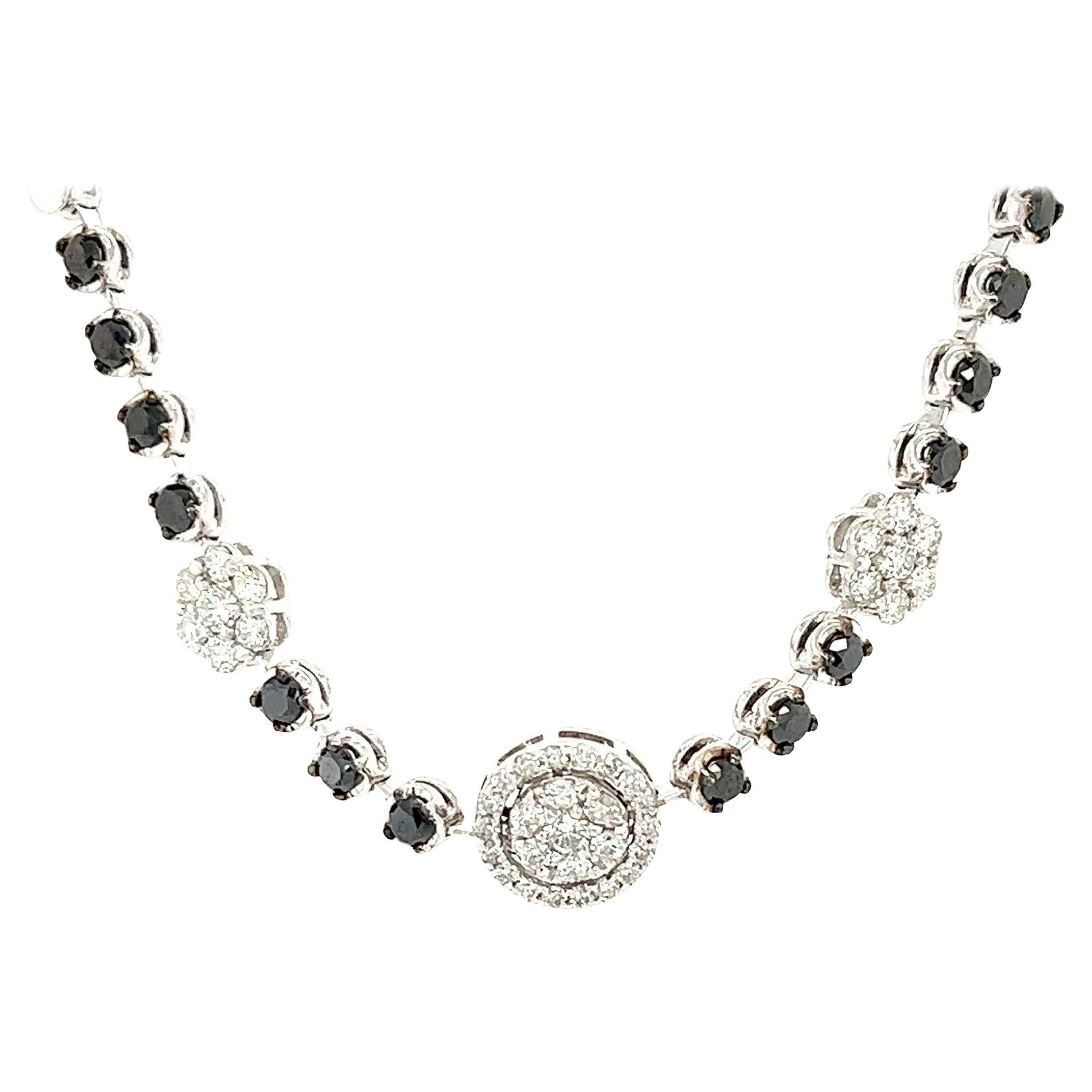 Bracelet en or blanc 14 carats, diamant noir naturel de 2,04 carats