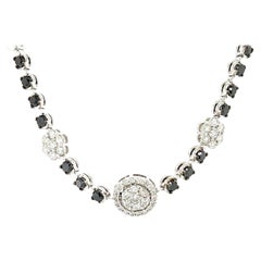 2.04 Carat Natural Black Diamond White Diamond 14 Karat White Gold Bracelet