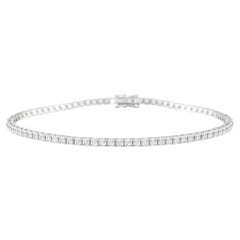 2.04 Carat Natural Diamond Sleek Stackable Tennis Bracelet 18K White Gold